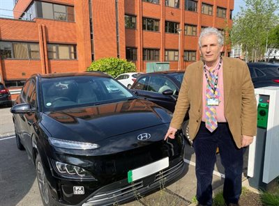 Cllr Mark Wilson with EV Pool Car